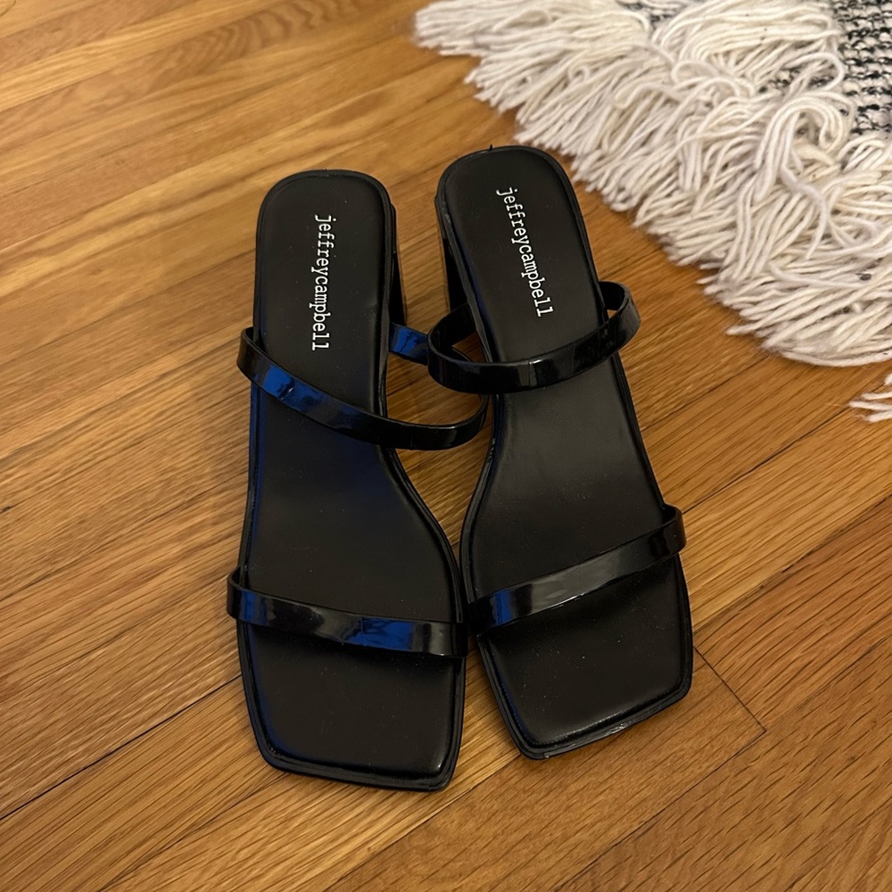 Jeffery Campbell Black Patent Sandals